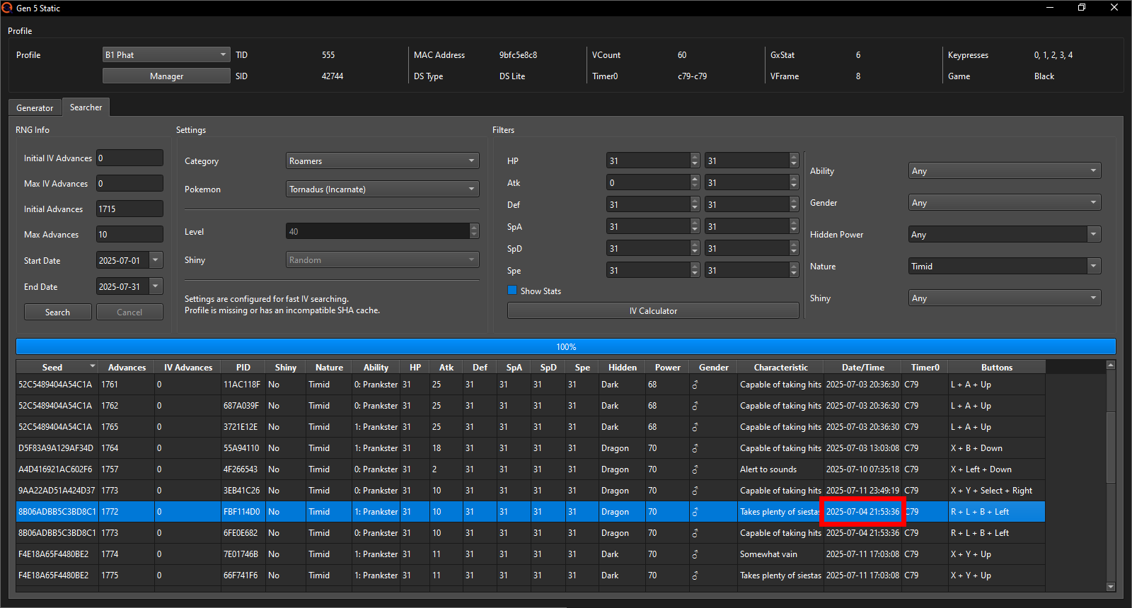 Pay attention to the date and time!